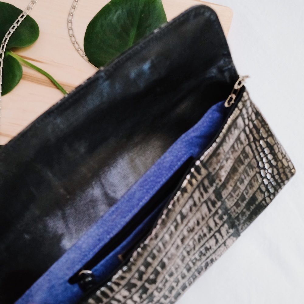 Carlos Falchi Designer Python Evening Clutch - image 2